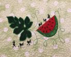 Ants around watermelon, Embroidery design, size 6 1/8" x 4"