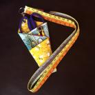 Quilted scissors and tools holder + lanyard with swivel hook and attached seam ripper pocket
